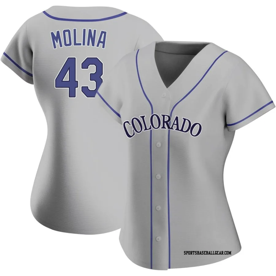 Anthony Molina Women's Colorado Rockies Gray Authentic Road Jersey