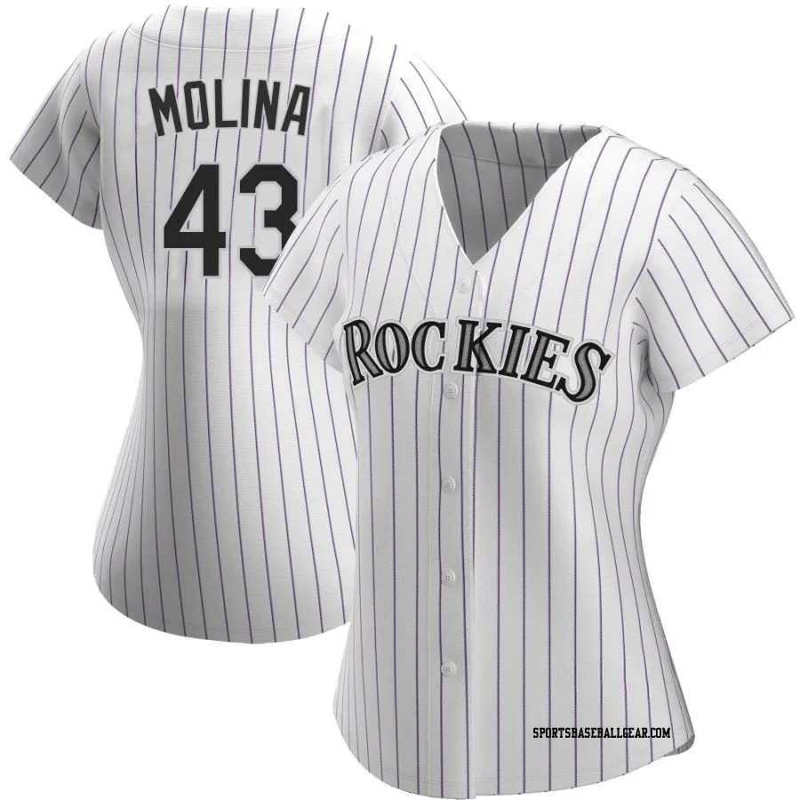 Anthony Molina Women's Colorado Rockies White Replica Home Jersey