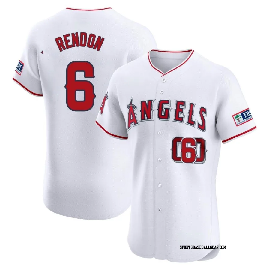 Anthony Rendon Men's Los Angeles Angels White Elite Home Patch Jersey