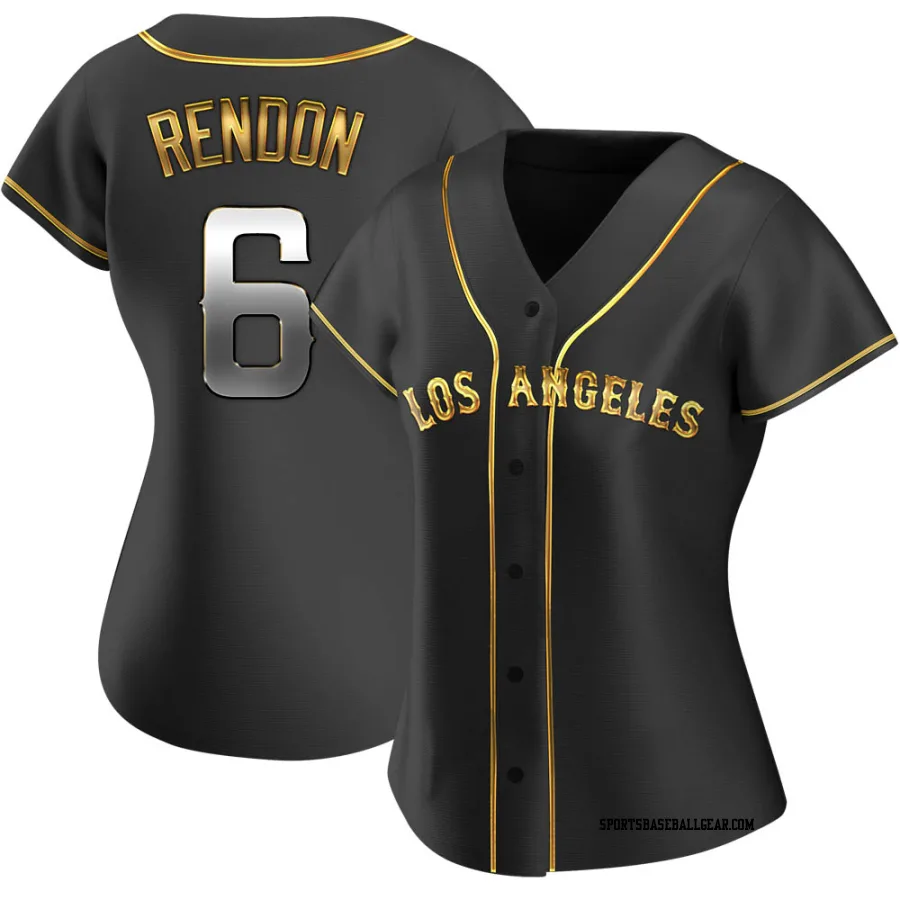 Anthony Rendon Women's Los Angeles Angels Black Golden Replica Alternate Jersey