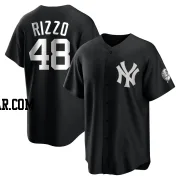 Anthony Rizzo Men's New York Yankees Black/White Replica Jersey