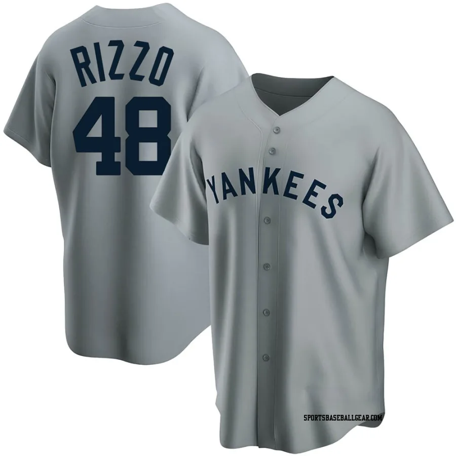 Anthony Rizzo Men's New York Yankees Gray Replica Road Cooperstown Collection Jersey