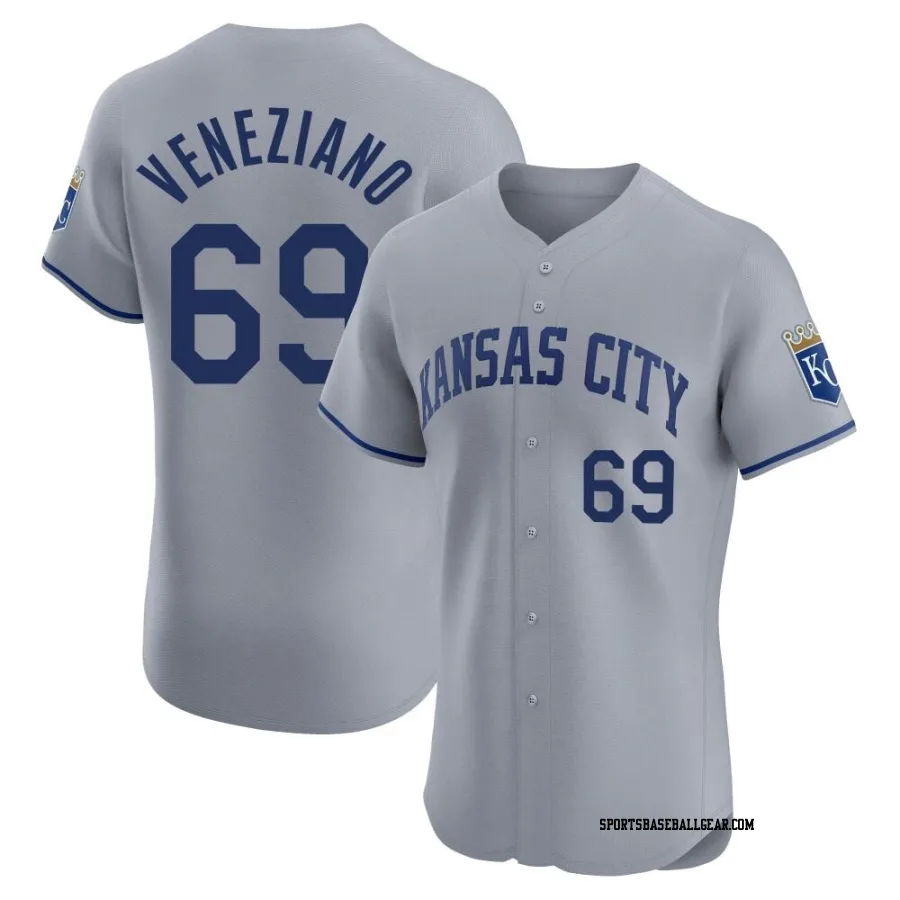 Anthony Veneziano Men's Kansas City Royals Gray Elite Road Jersey