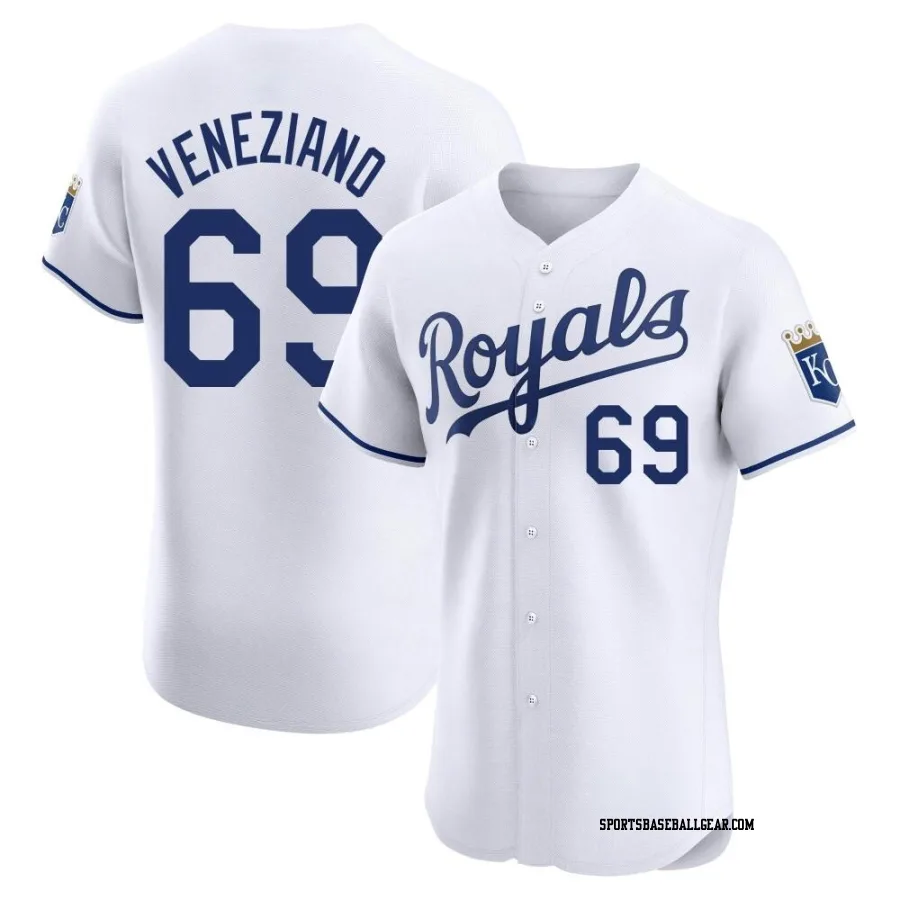 Anthony Veneziano Men's Kansas City Royals White Elite Home Jersey