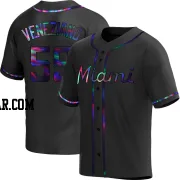 Anthony Veneziano Men's Miami Marlins Black Holographic Replica Alternate Jersey