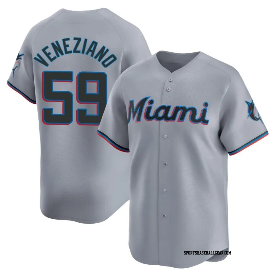 Anthony Veneziano Men's Miami Marlins Gray Limited Road Jersey