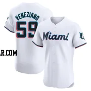 Anthony Veneziano Men's Miami Marlins White Elite Home Jersey