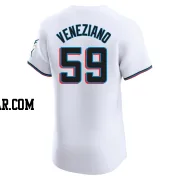 Anthony Veneziano Men's Miami Marlins White Elite Home Jersey