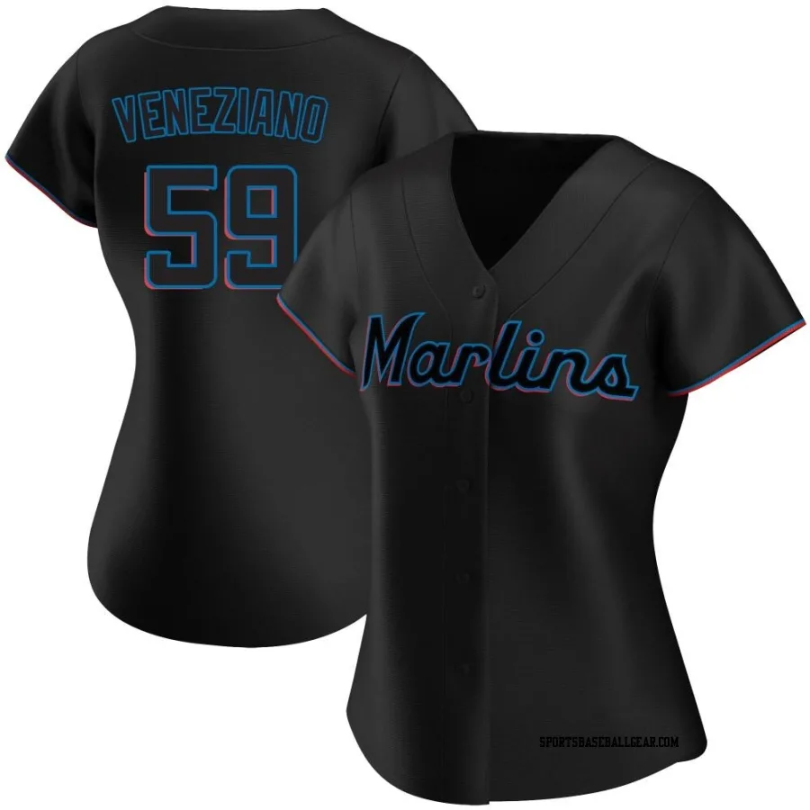 Anthony Veneziano Women's Miami Marlins Black Replica Alternate Jersey