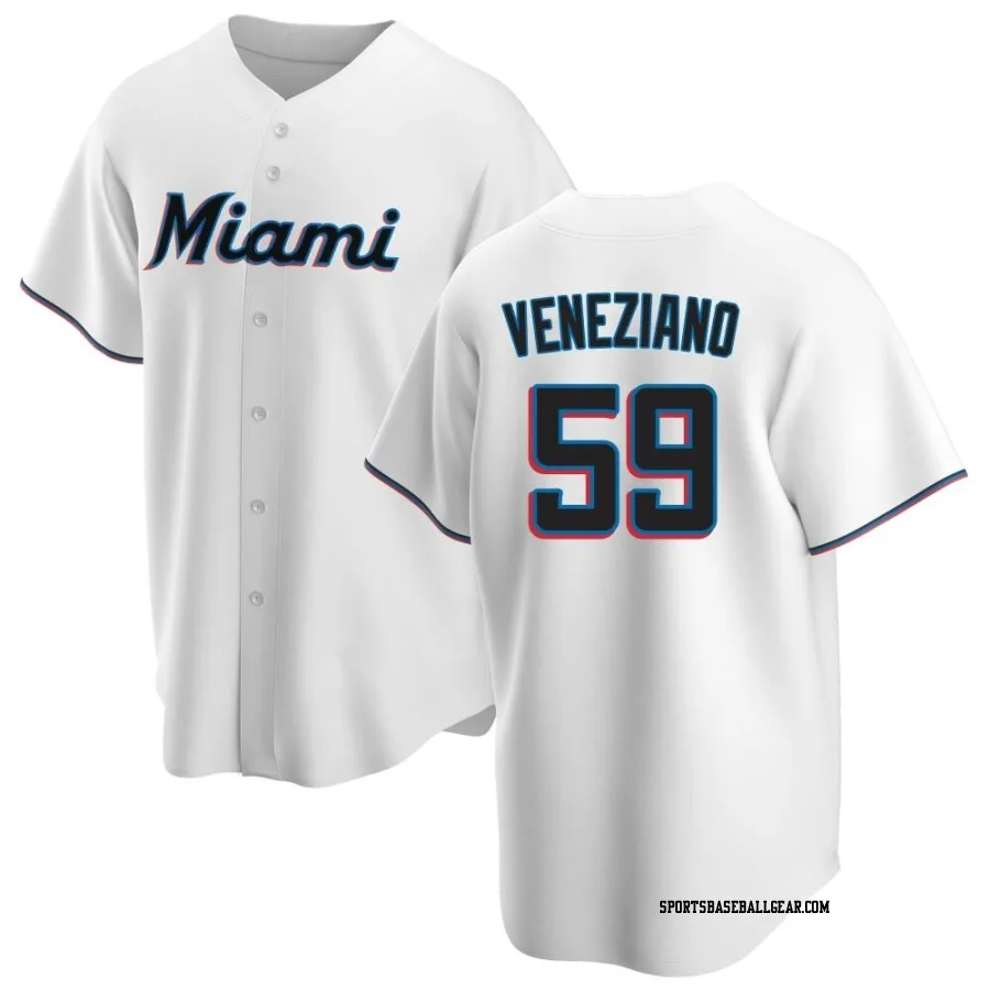 Anthony Veneziano Youth Miami Marlins White Replica Home Jersey