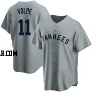 Anthony Volpe Men's New York Yankees Gray Replica Road Cooperstown Collection Jersey