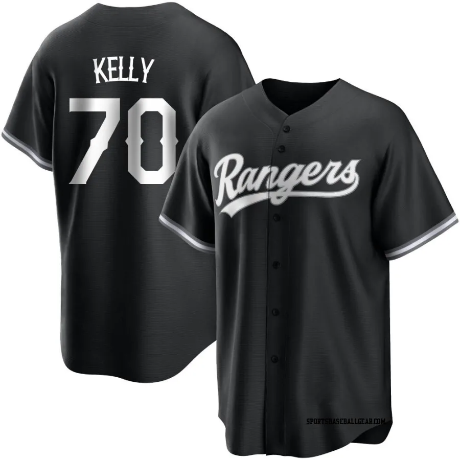 Antoine Kelly Men's Texas Rangers Black/White Replica Jersey