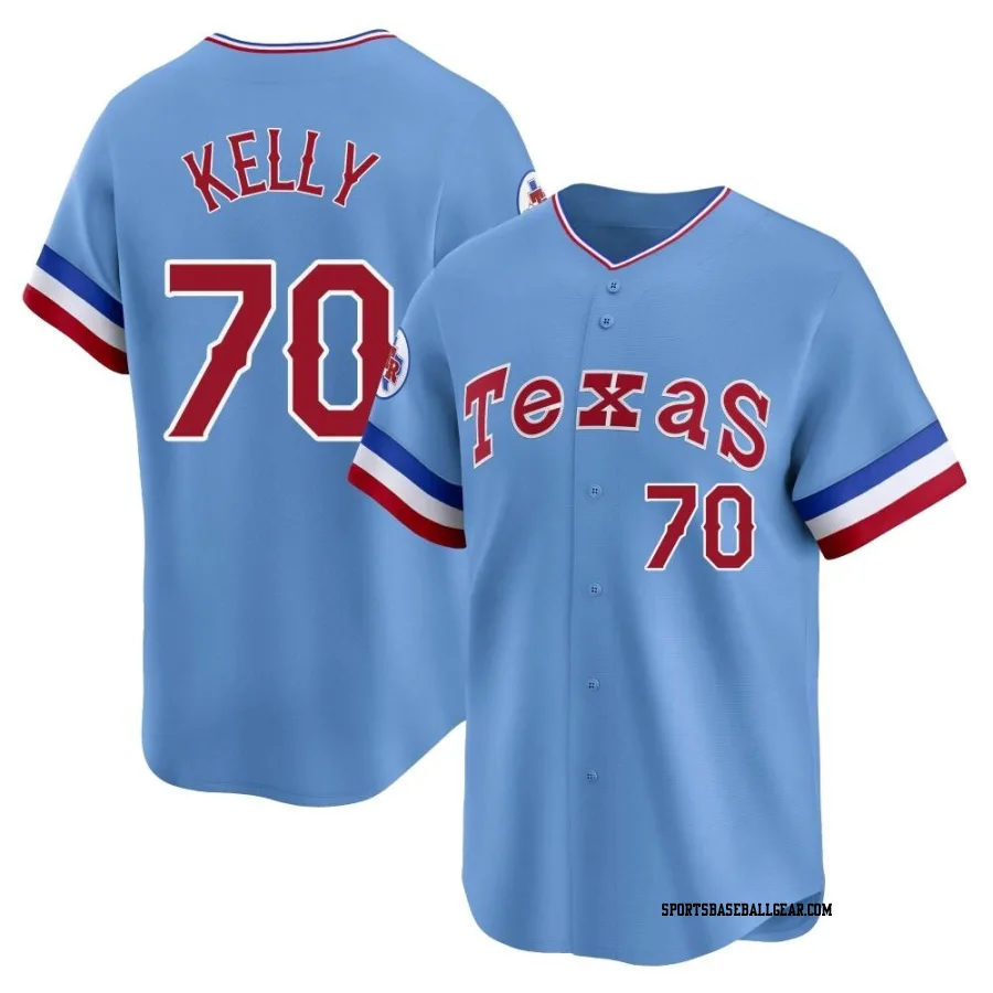 Antoine Kelly Men's Texas Rangers Light Blue Limited Cooperstown Collection Jersey