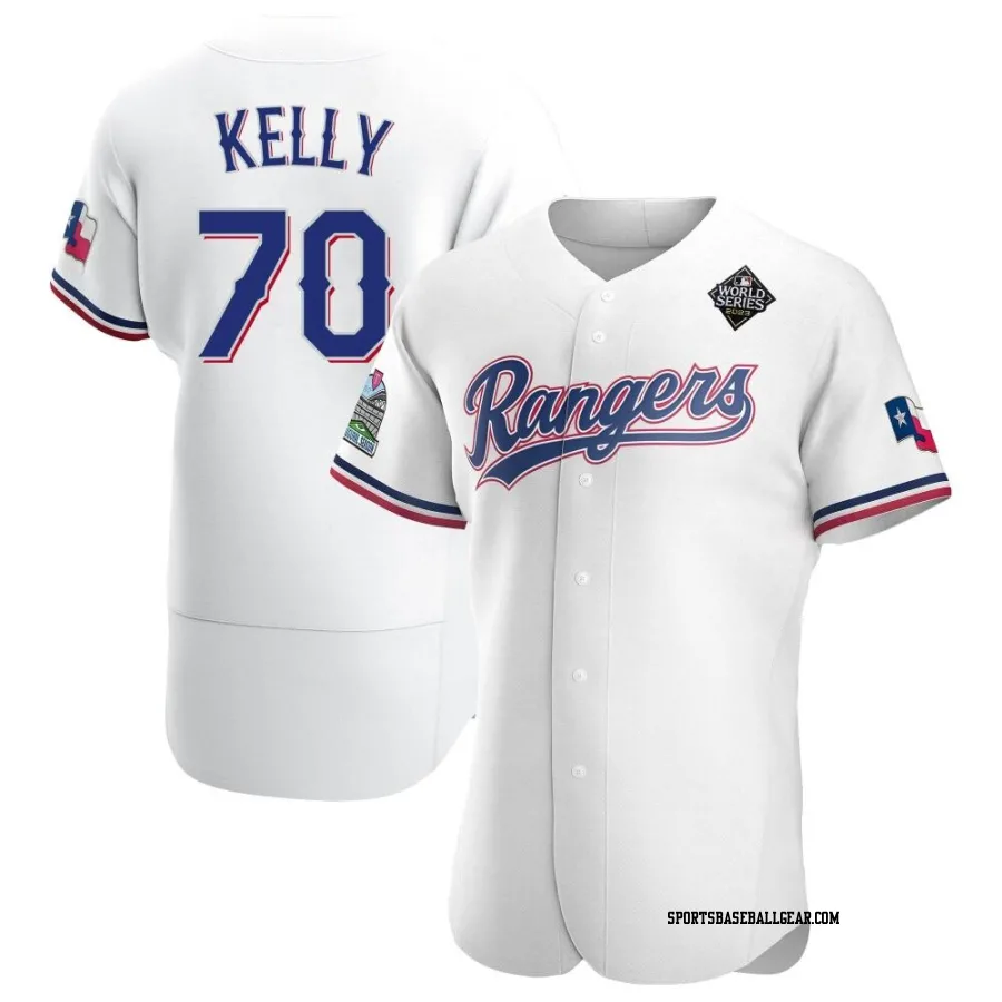 Antoine Kelly Men's Texas Rangers White Authentic Home 2023 World Series Jersey