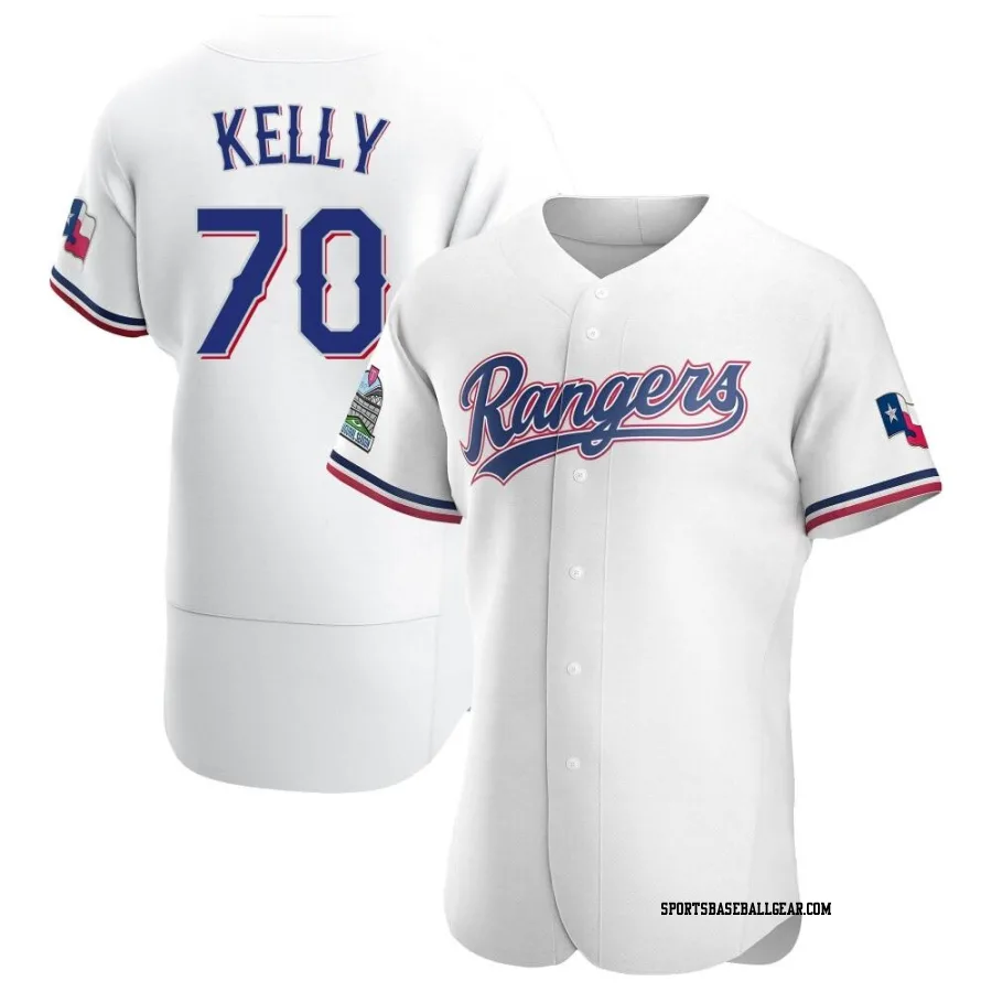 Antoine Kelly Men's Texas Rangers White Authentic Home Jersey