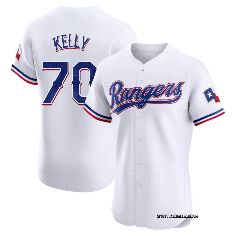 Antoine Kelly Men's Texas Rangers White Elite Home Jersey