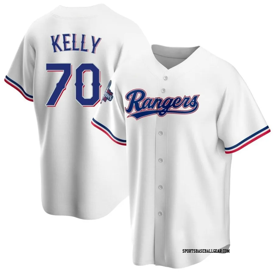 Antoine Kelly Men's Texas Rangers White Replica Home 2023 World Series Champions Jersey