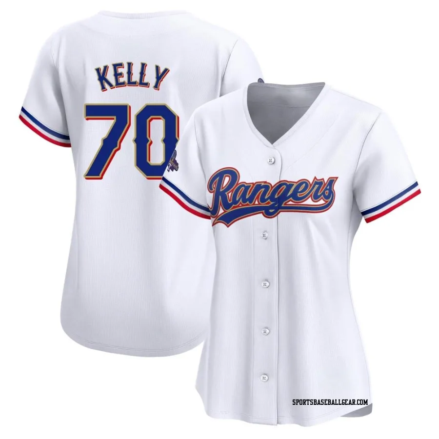 Antoine Kelly Women's Texas Rangers Gold Limited White 2024 Collection Jersey