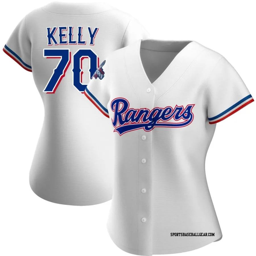 Antoine Kelly Women's Texas Rangers White Authentic Home 2023 World Series Champions Jersey