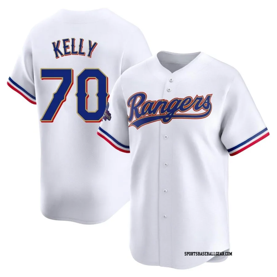 Antoine Kelly Youth Texas Rangers Gold Limited White 2024 Collection Jersey