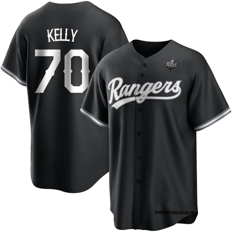 Antoine Kelly Youth Texas Rangers White Replica Black 2023 World Series Jersey