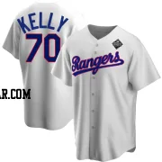 Antoine Kelly Youth Texas Rangers White Replica Home Cooperstown Collection 2023 World Series Jersey