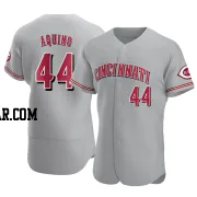 Aristides Aquino Men's Cincinnati Reds Gray Authentic Road Jersey