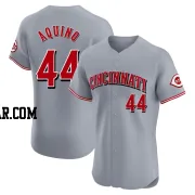 Aristides Aquino Men's Cincinnati Reds Gray Elite Road Jersey