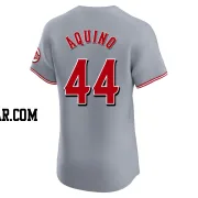 Aristides Aquino Men's Cincinnati Reds Gray Elite Road Jersey