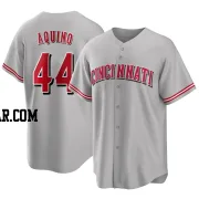 Aristides Aquino Men's Cincinnati Reds Gray Replica Road Jersey