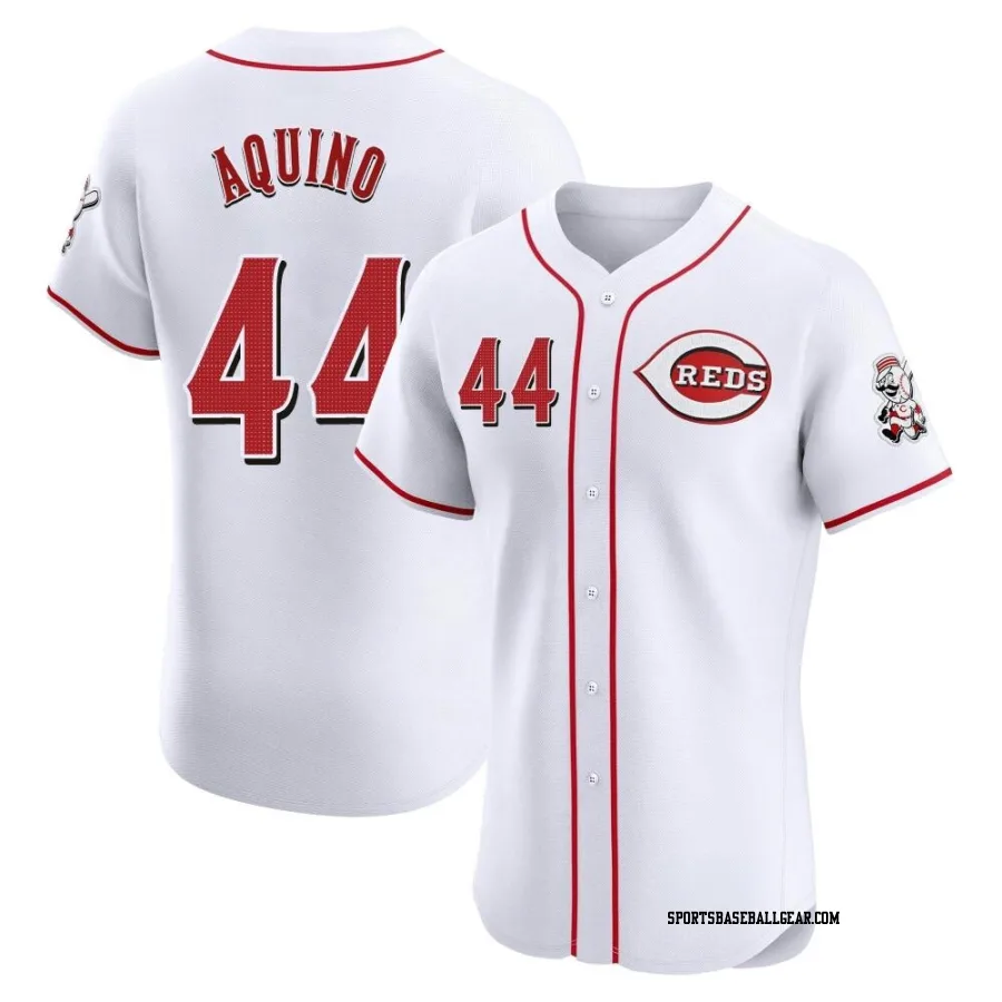 Aristides Aquino Men's Cincinnati Reds White Elite Home Jersey