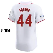 Aristides Aquino Men's Cincinnati Reds White Elite Home Patch Jersey