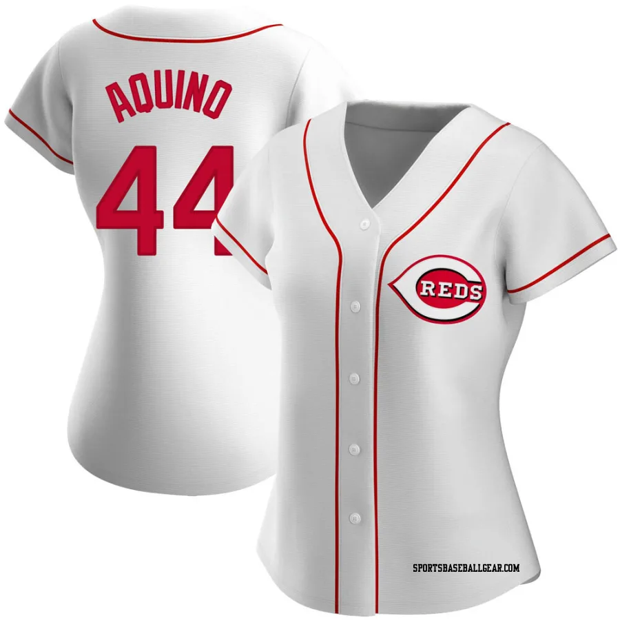 Aristides Aquino Women's Cincinnati Reds White Authentic Home Jersey