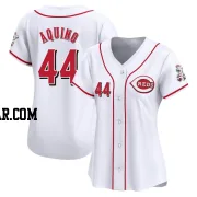 Aristides Aquino Women's Cincinnati Reds White Limited Home Jersey