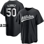 Armando Alvarez Men's Oakland Athletics Black/White Replica Jersey