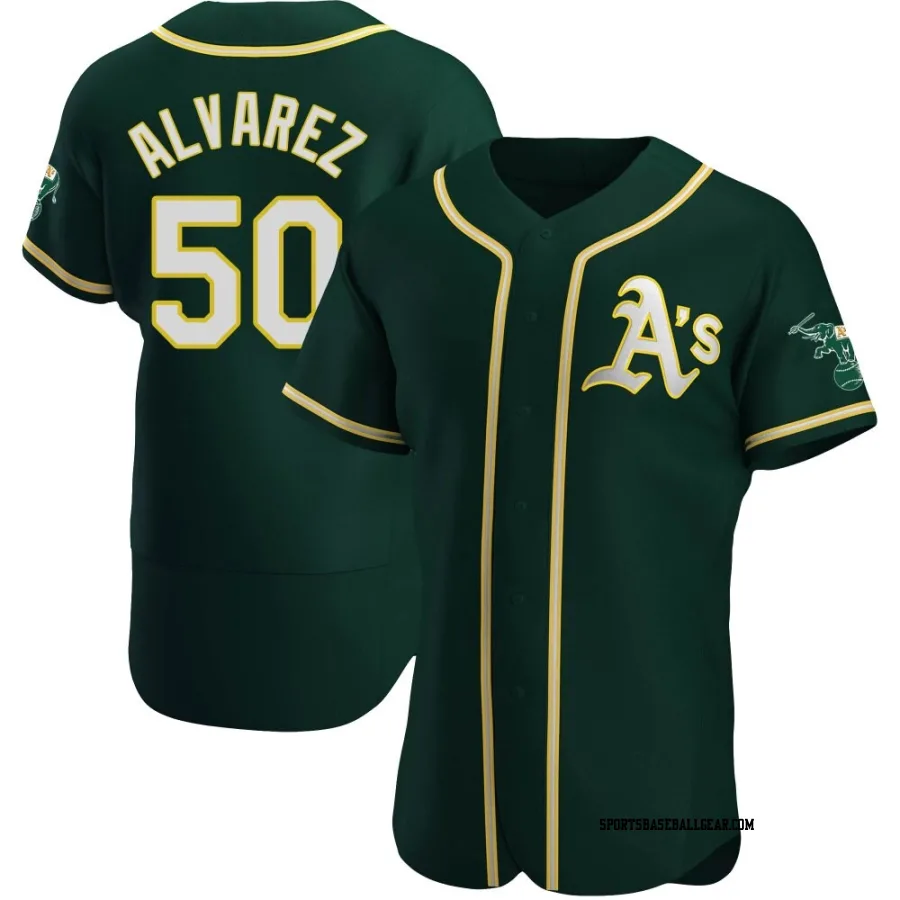 Armando Alvarez Men's Oakland Athletics Green Authentic Alternate Jersey