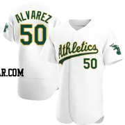 Armando Alvarez Men's Oakland Athletics White Authentic Home Jersey