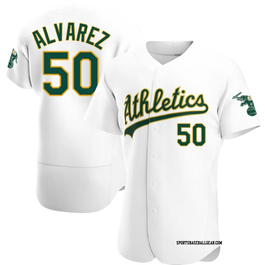 Armando Alvarez Men's Oakland Athletics White Authentic Home Jersey