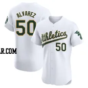 Armando Alvarez Men's Oakland Athletics White Elite Home Jersey