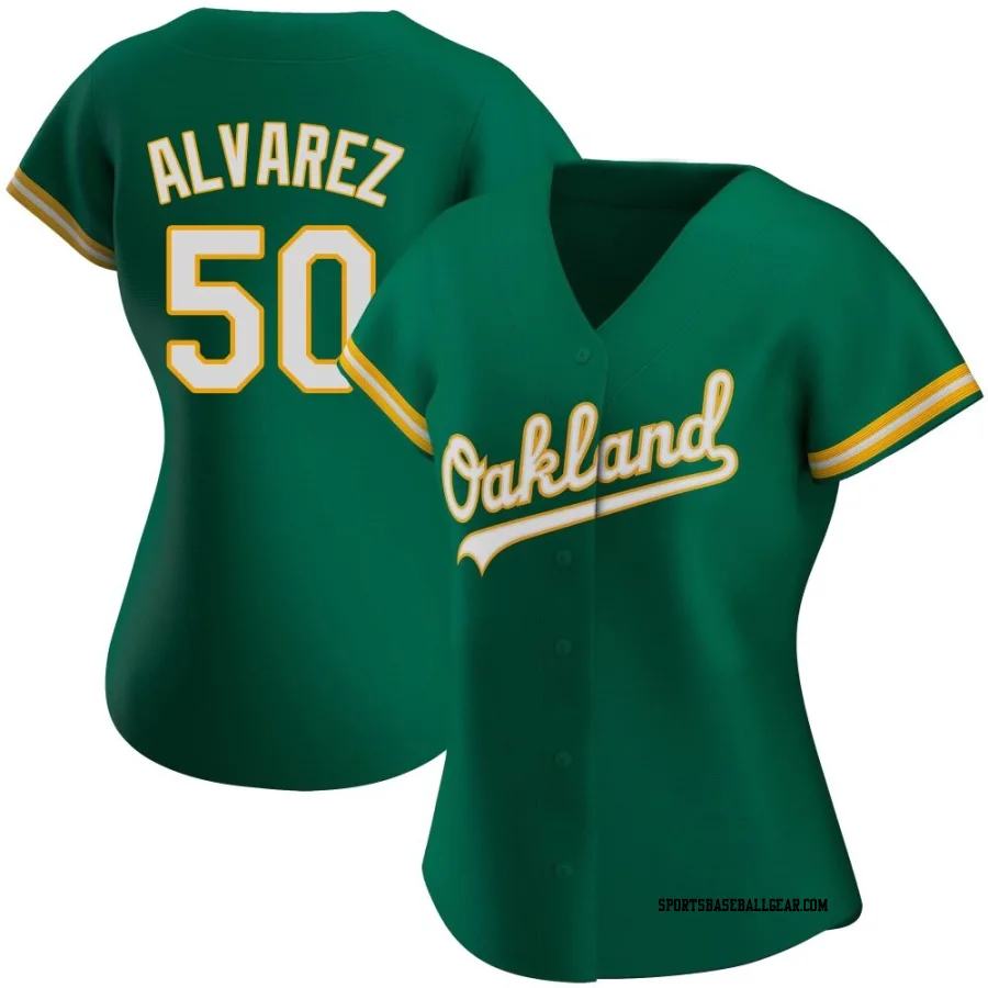 Armando Alvarez Women's Oakland Athletics Green Authentic Kelly Alternate Jersey