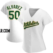 Armando Alvarez Women's Oakland Athletics White Authentic Home Jersey