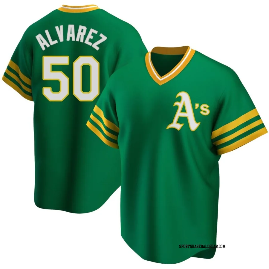 Armando Alvarez Youth Oakland Athletics Green Replica R Kelly Road Cooperstown Collection Jersey