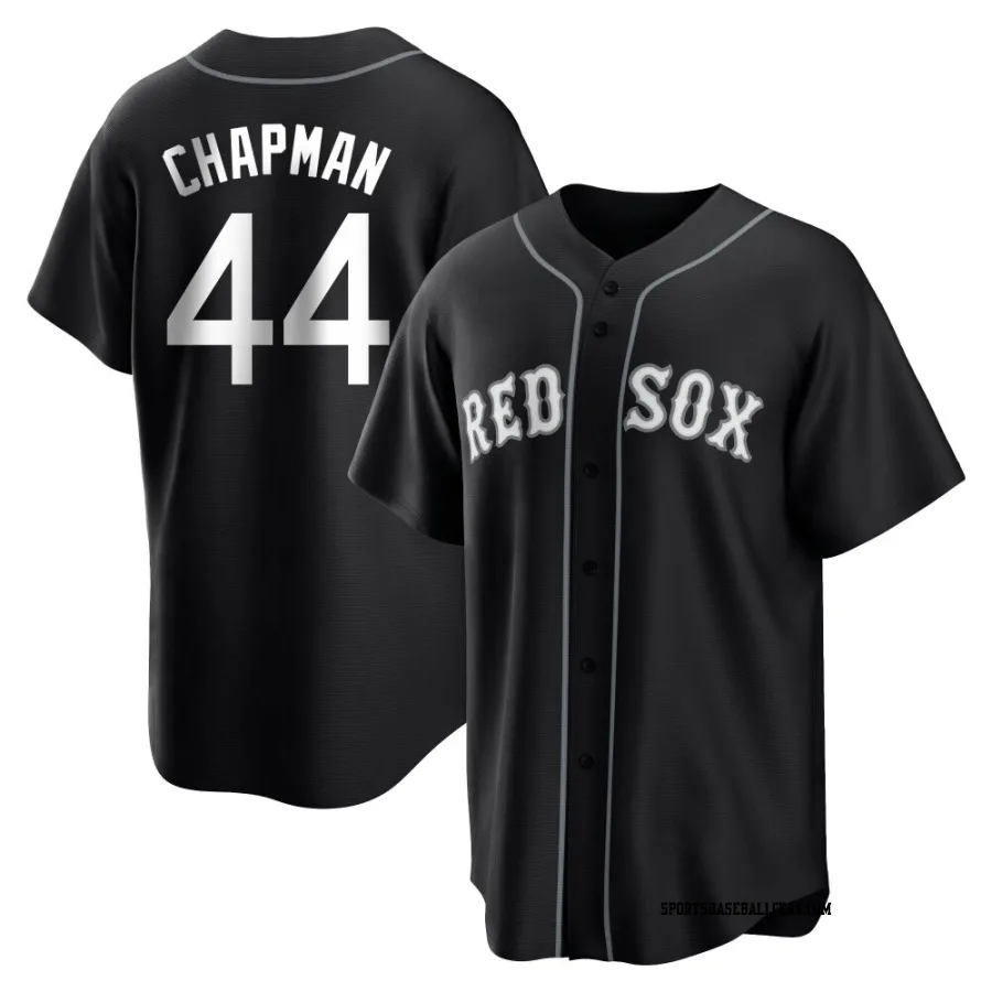 Aroldis Chapman Men's Boston Red Sox Black/White Replica Jersey