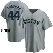 Aroldis Chapman Men's Boston Red Sox Gray Replica Road Cooperstown Collection Jersey