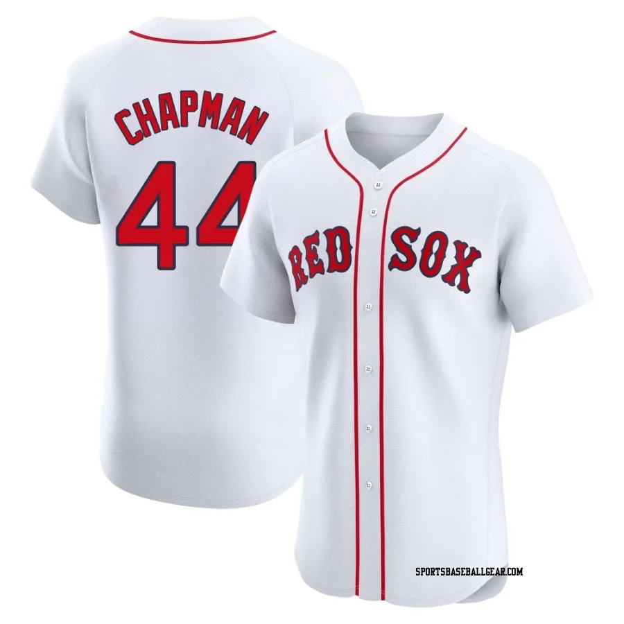 Aroldis Chapman Men's Boston Red Sox White Elite Home Patch Jersey