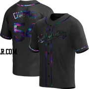 Aroldis Chapman Men's Kansas City Royals Black Holographic Replica Alternate Jersey