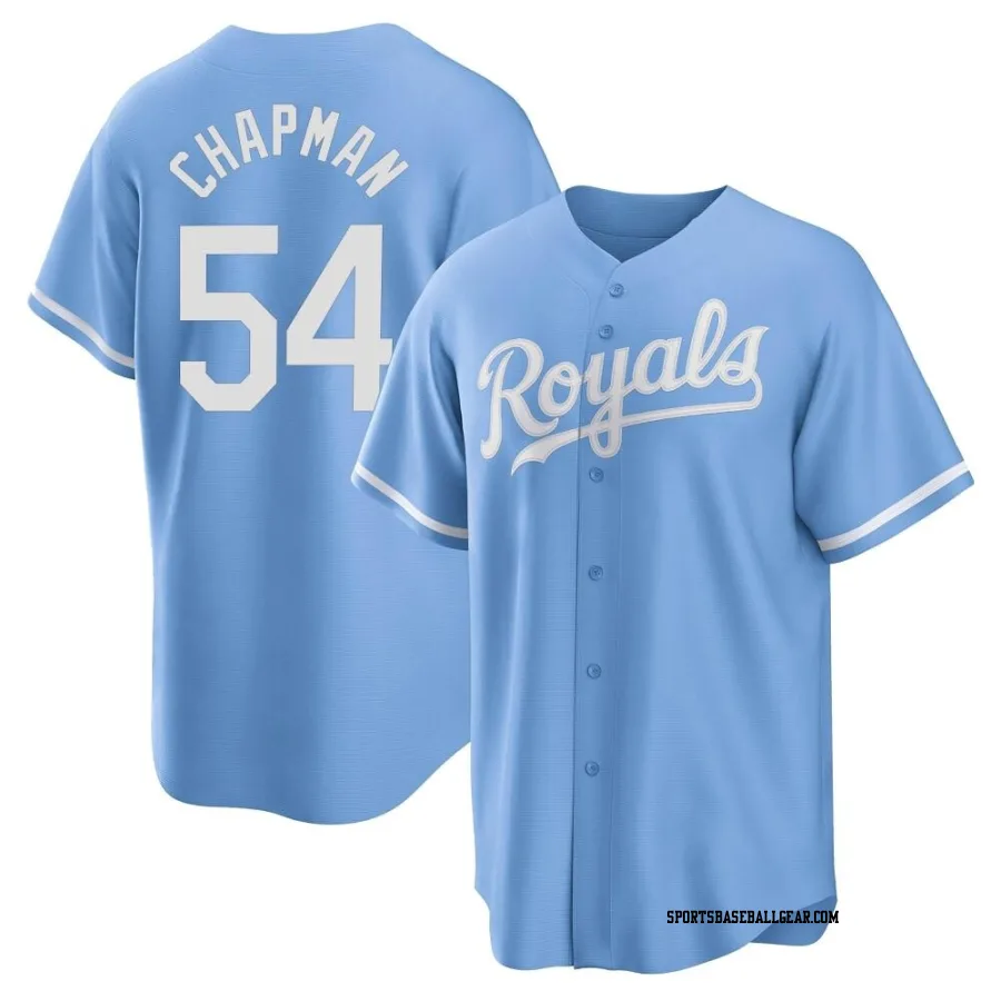 Aroldis Chapman Men's Kansas City Royals Light Blue Replica 2022 Alternate Jersey