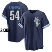 Aroldis Chapman Men's Kansas City Royals Navy Replica 2022 City Connect Jersey