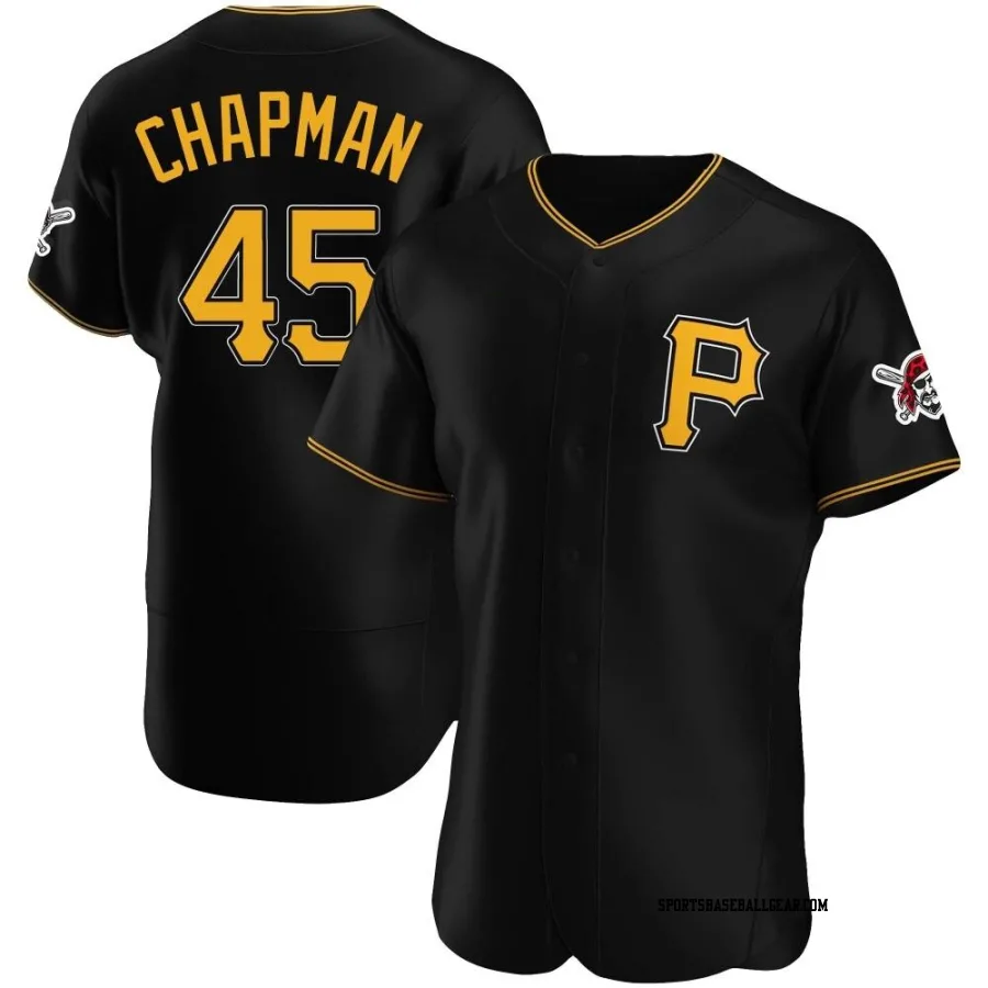 Aroldis Chapman Men's Pittsburgh Pirates Black Authentic Alternate Jersey