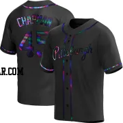 Aroldis Chapman Men's Pittsburgh Pirates Black Holographic Replica Alternate Jersey